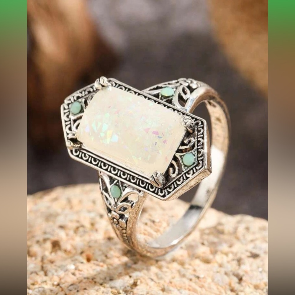 1pc Fashionable Stone Decor Ring For Women For Daily Decoration